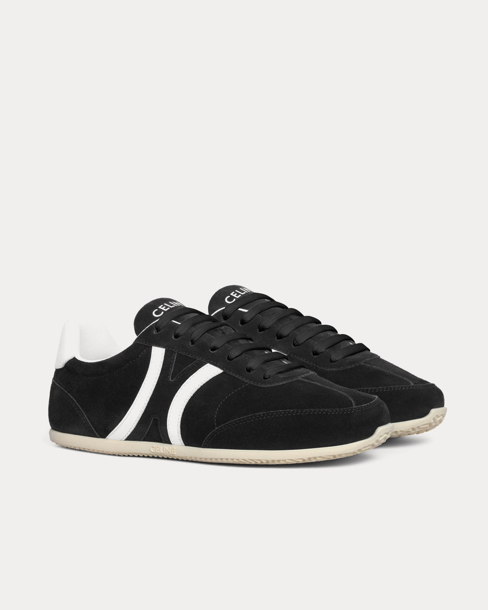 JOGGER LOW LACE-UP SNEAKER IN CALFSKIN & SUEDE CALFSKIN OPTIC WHITE/GREY/BLACK
