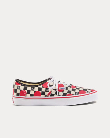 Valentino x Vans Fabric Trainer with VLogo Checkerboard Print & Polka Dot Detail Butter / Black Rouge Pur Low Top Sneakers
