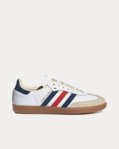 Adidas x Sporty & Rich Samba OG Cloud White / Night Indigo / Collegiate Red Low Top Sneakers