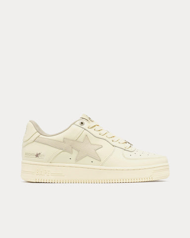 A Bathing APE x Highsnobiety Bape Sta Leather Ivory Low Top Sneakers