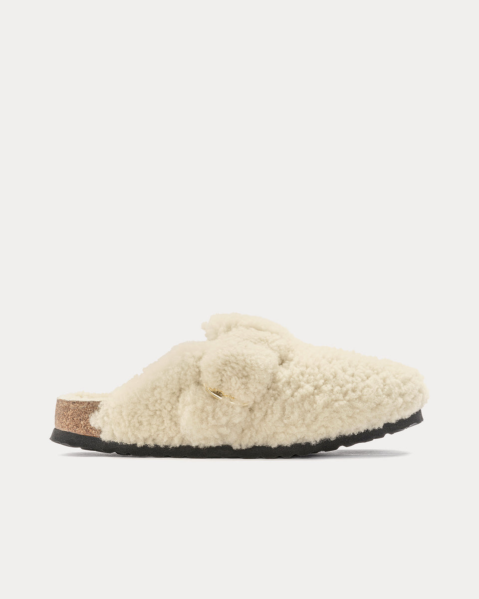 shearling birkenstock mules