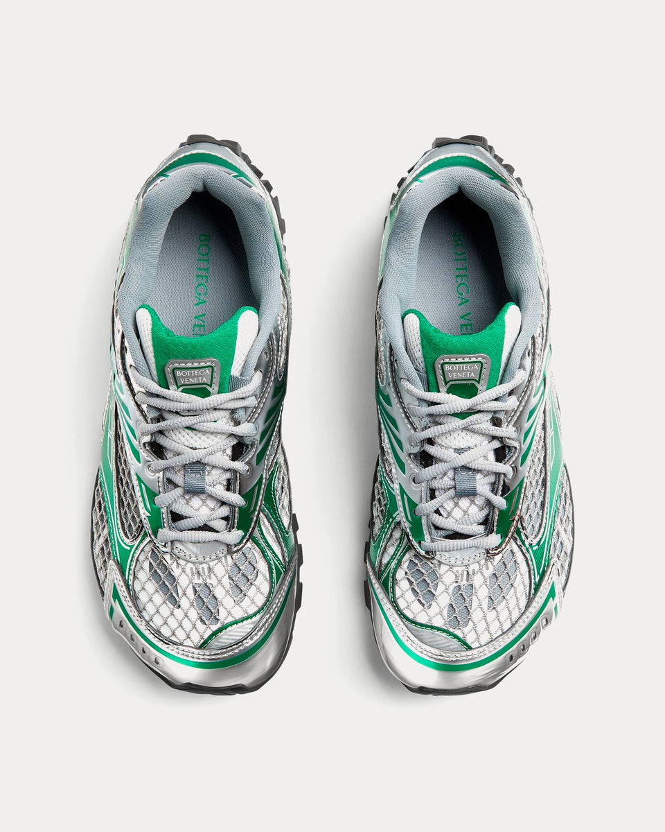 Bottega Veneta Orbit Silver / Parakeet / Optic White Low Top Sneakers