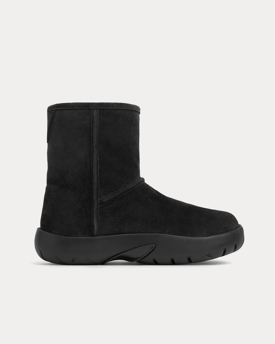 SNAP ANKLE BOOT IN BRONZE BROWN SUEDE AND SHEARLING LINING