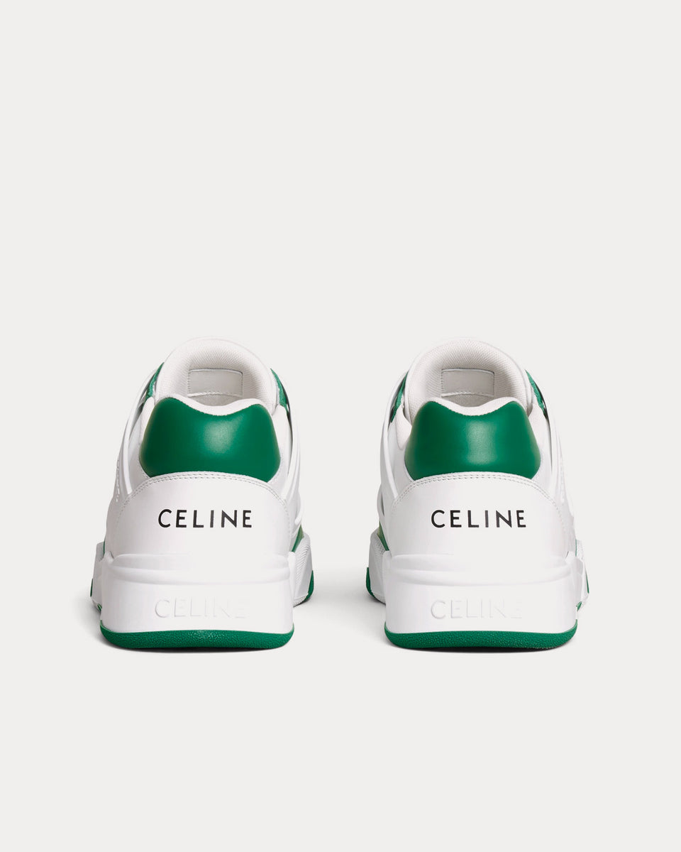 Celine 26 Flat Sneaker Dark Green Pink Canvas Suede 624715