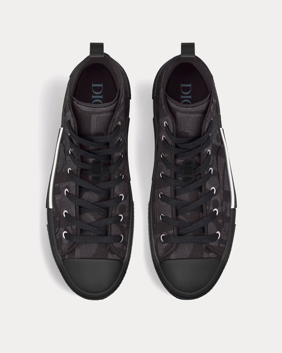 Dior B23 Black Maxi Dior Oblique Jacquard High Top Sneakers - Sneak in Peace