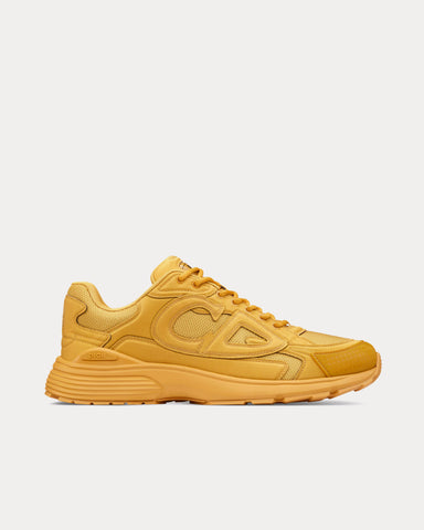 Dior x Stone Island B30 Limited & Numbered Edition Yellow Technical Mesh and Yellow Dyed Cotton Low Top Sneakers