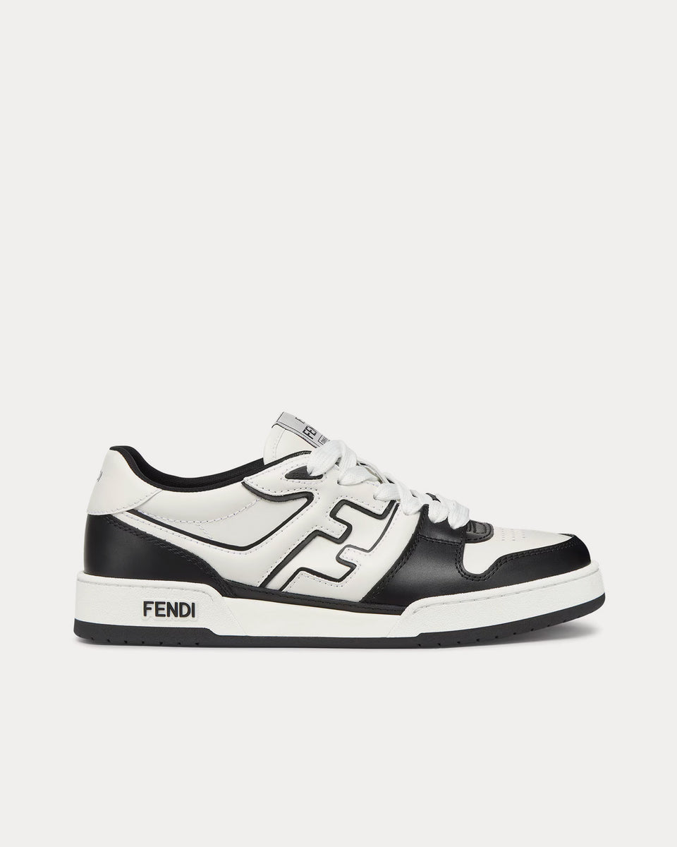 Fendi White & Blue Leather Trainers