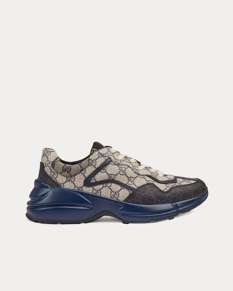 Gucci Rhyton Sneaker – Blue & Beige GG Supreme Canvas