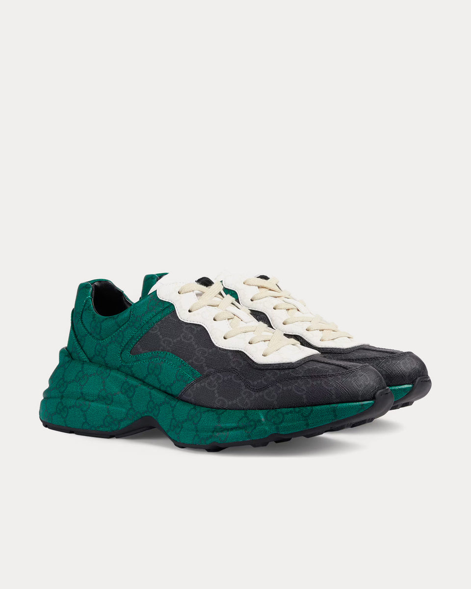 Gucci Rhyton GG Supreme Green Black Low Top Sneakers Sneak in