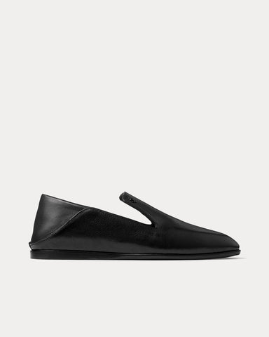 Jimmy Choo Eliot Slipper Vintage Leather Black Slip Ons