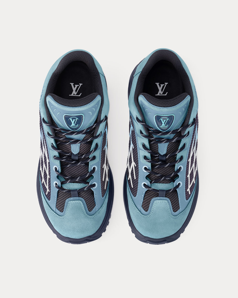 Louis Vuitton LV Discovery Lace Ups Blue Low Top Sneakers Sneak in Peace