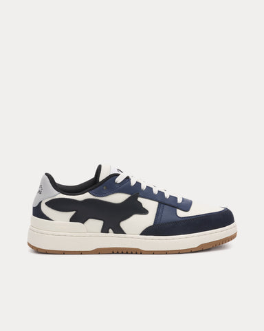 Maison Kitsuné Chiru Leather Navy / White Low Top Sneakers