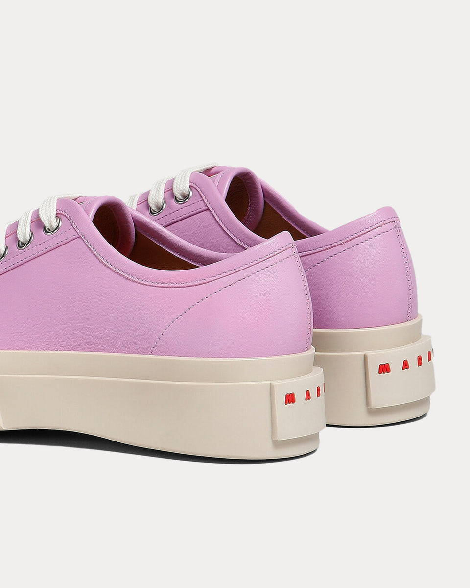 MARNI leather Logo Painted Low Cut sneakers shoes White x pink 9.1