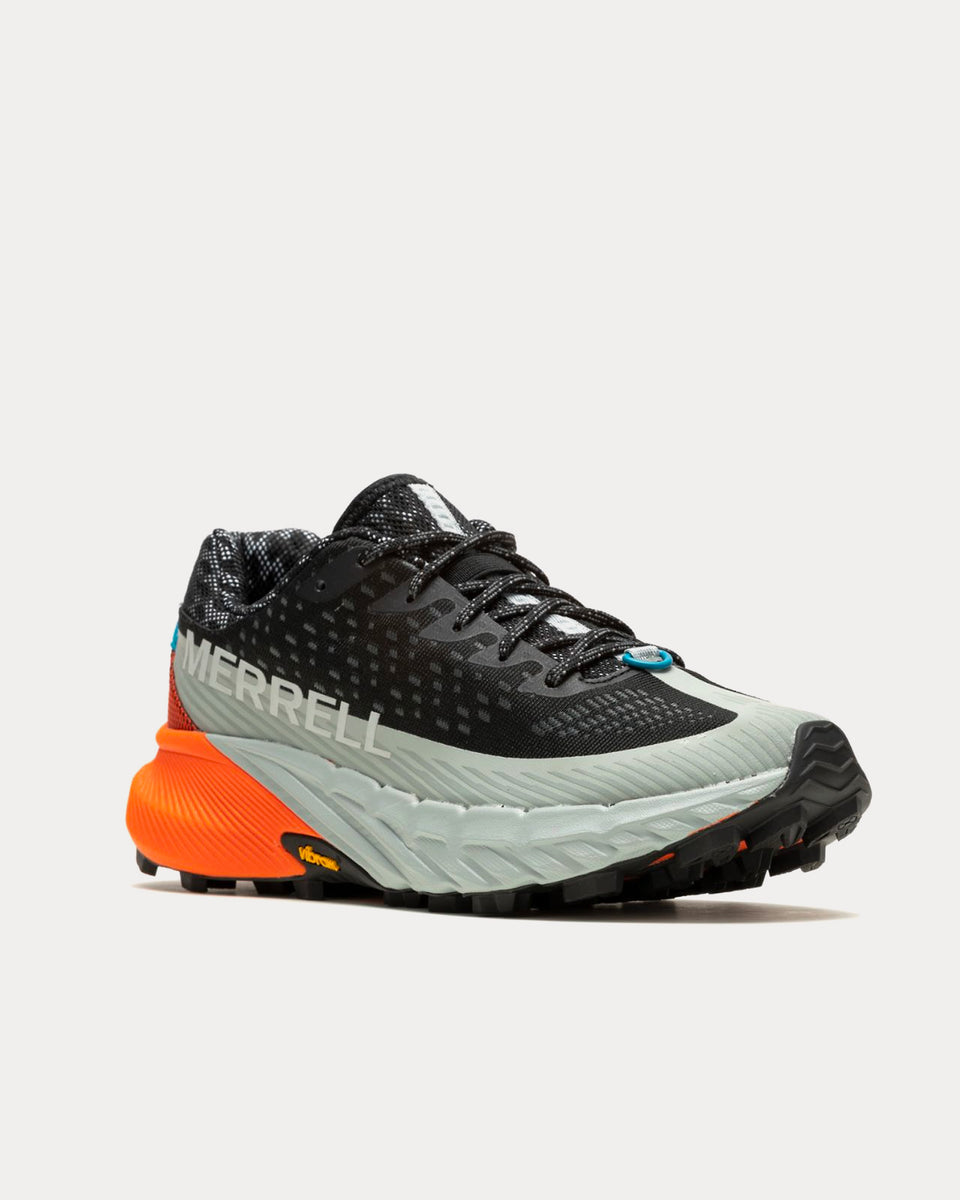 Merrell Agility Peak 5 Black Tangerine Running Shoes Sneak in Peace