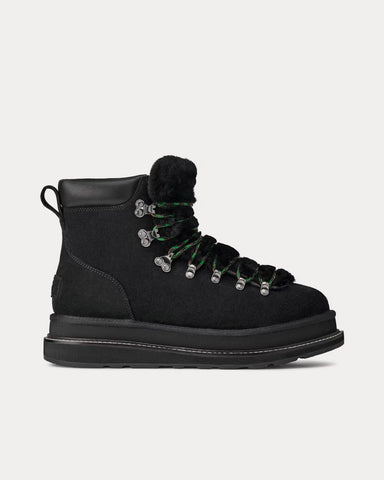 UGG x Sacai Suede & Shearling Black Hiking Boots