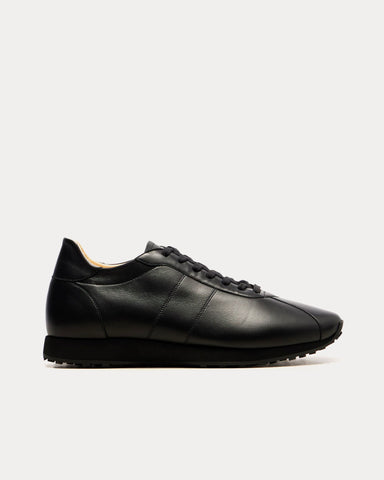 The Row Mica Leather Black Low Top Sneakers