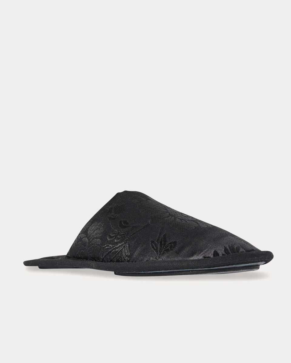 The Row Slipper Black White Cowhide Wool 402119