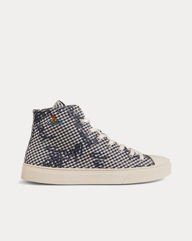 Vivienne Westwood Plimsoll Gingham / VW Black High Top Sneakers
