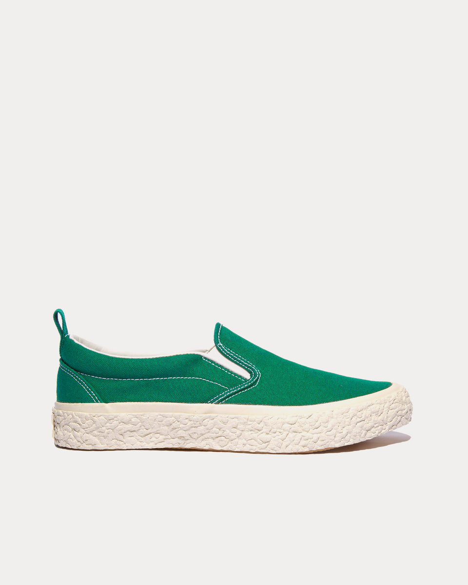 YMC Vulcanised Green Slip On Sneakers - Sneak in Peace