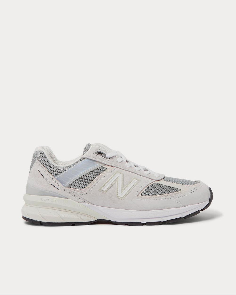 M990v5 Rubber-Trimmed Suede and Mesh Gray low top sneakers