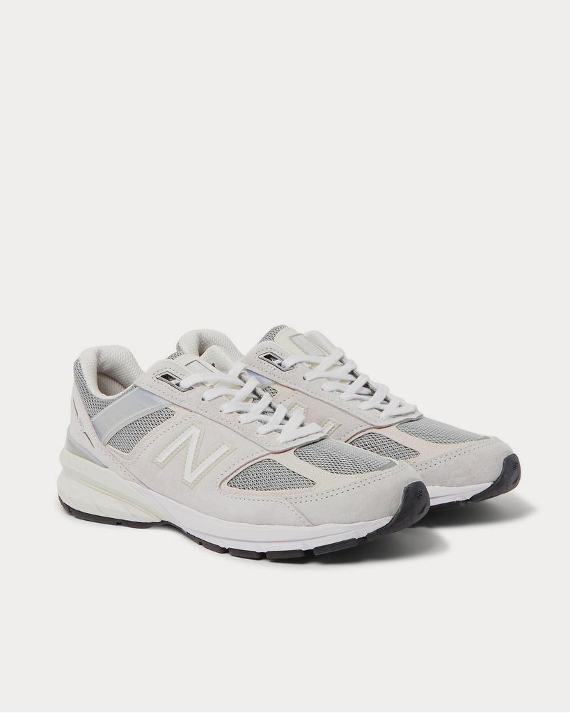 M990v5 Rubber-Trimmed Suede and Mesh Gray low top sneakers