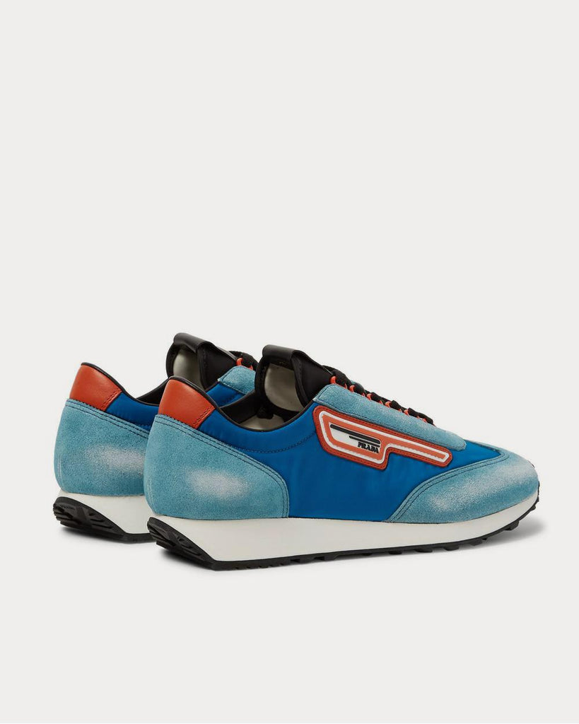 Milano 70 Nylon and Suede Light blue low top sneakers