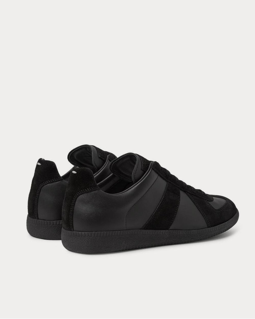 Replica Leather and Suede Black low top sneakers