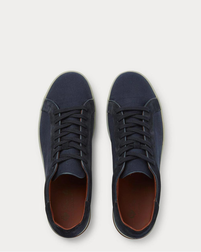 Traveller Suede and Canvas Navy low top sneakers
