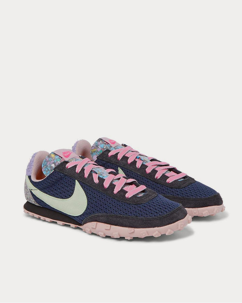 Waffle Racer Mesh and Suede Navy low top sneakers