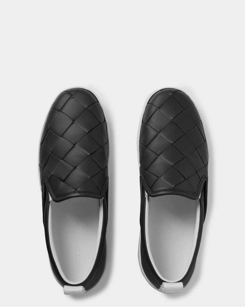 Dodger Intrecciato Leather Charcoal slip on sneakers