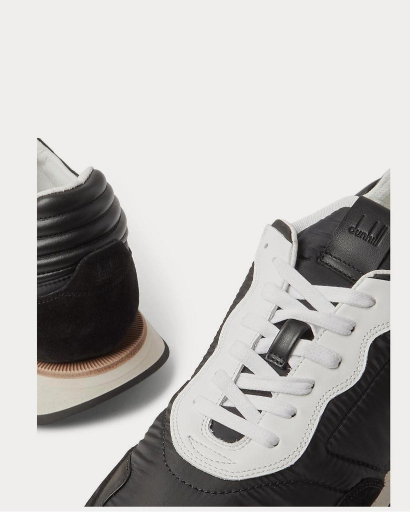 Axis Leather and Suede-Trimmed Shell Black low top sneakers