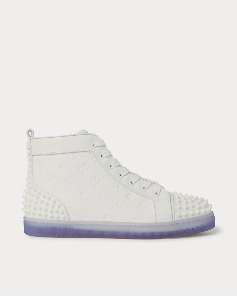 Lou Spikes 2 Embossed Leather High-Top White high top sneakers