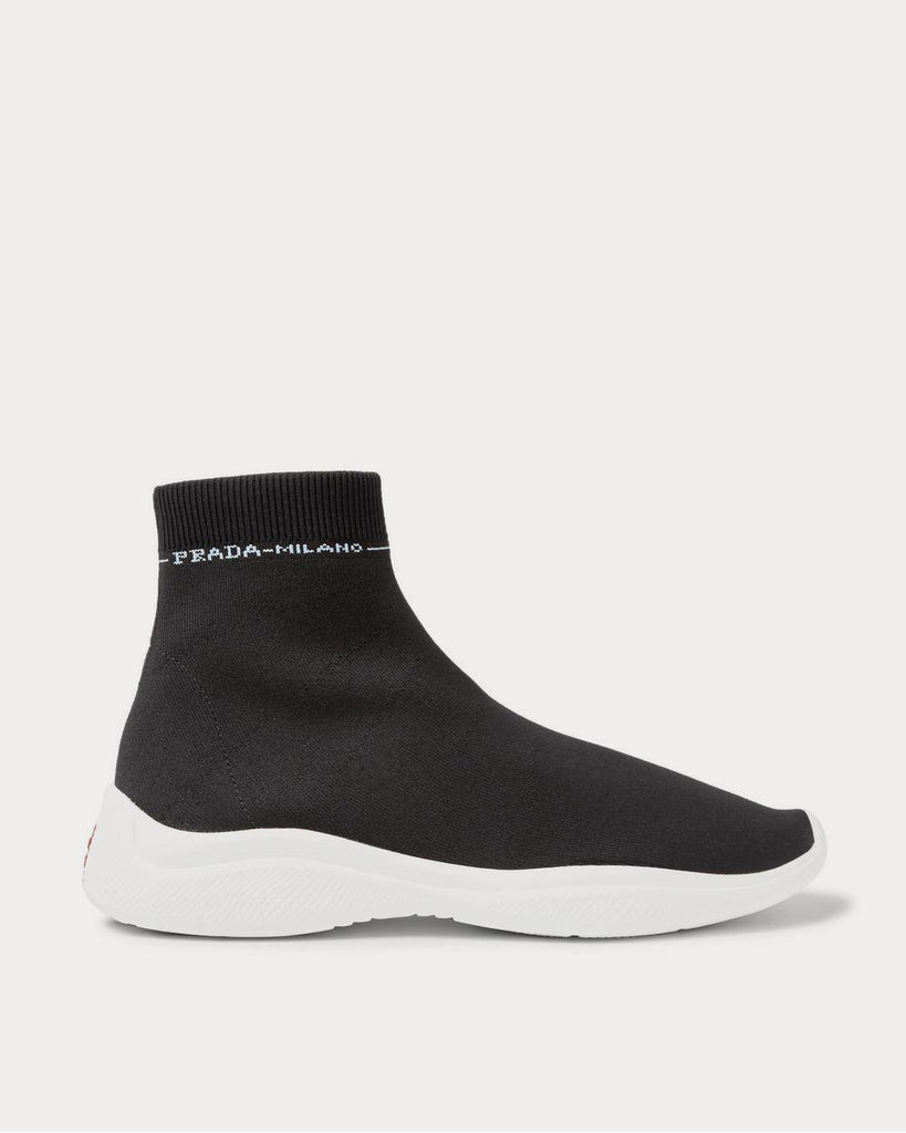 America's Cup Stretch-Knit High-Top Black high top sneakers