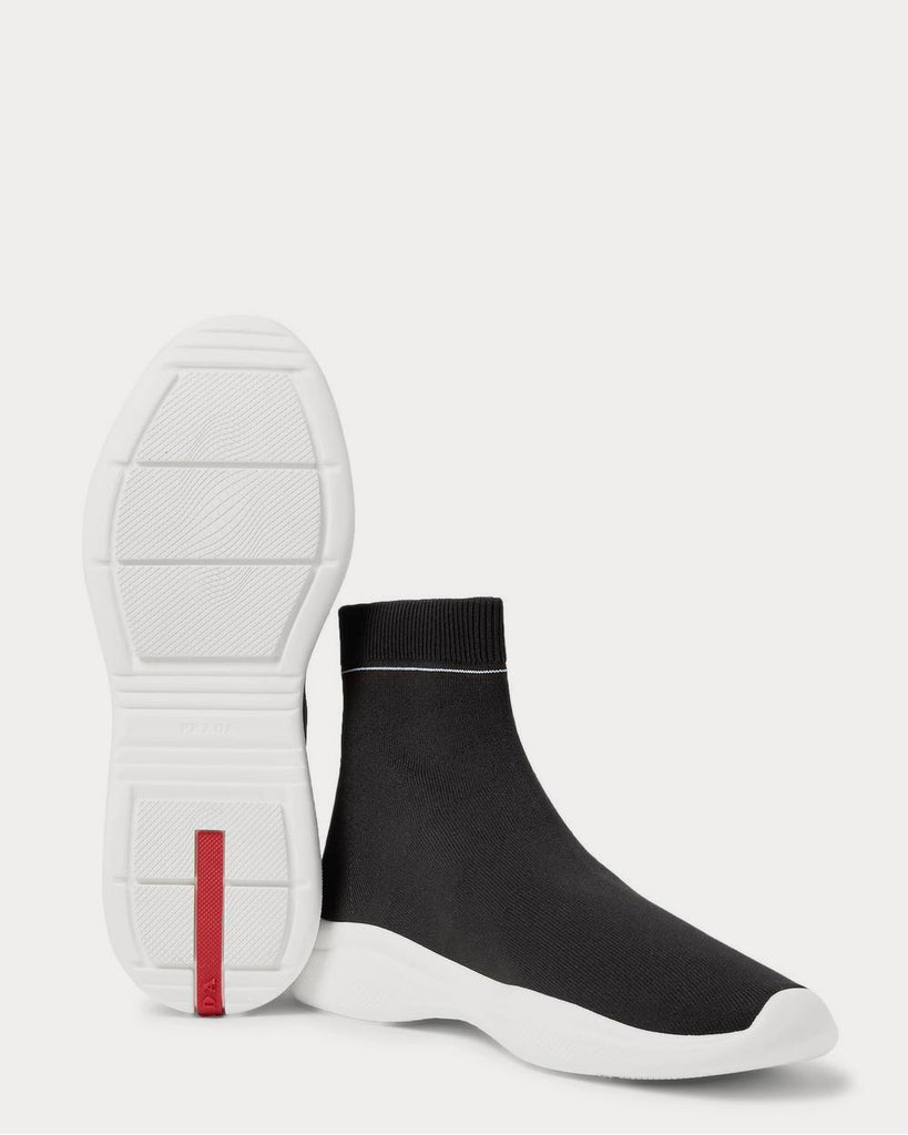 America's Cup Stretch-Knit High-Top Black high top sneakers