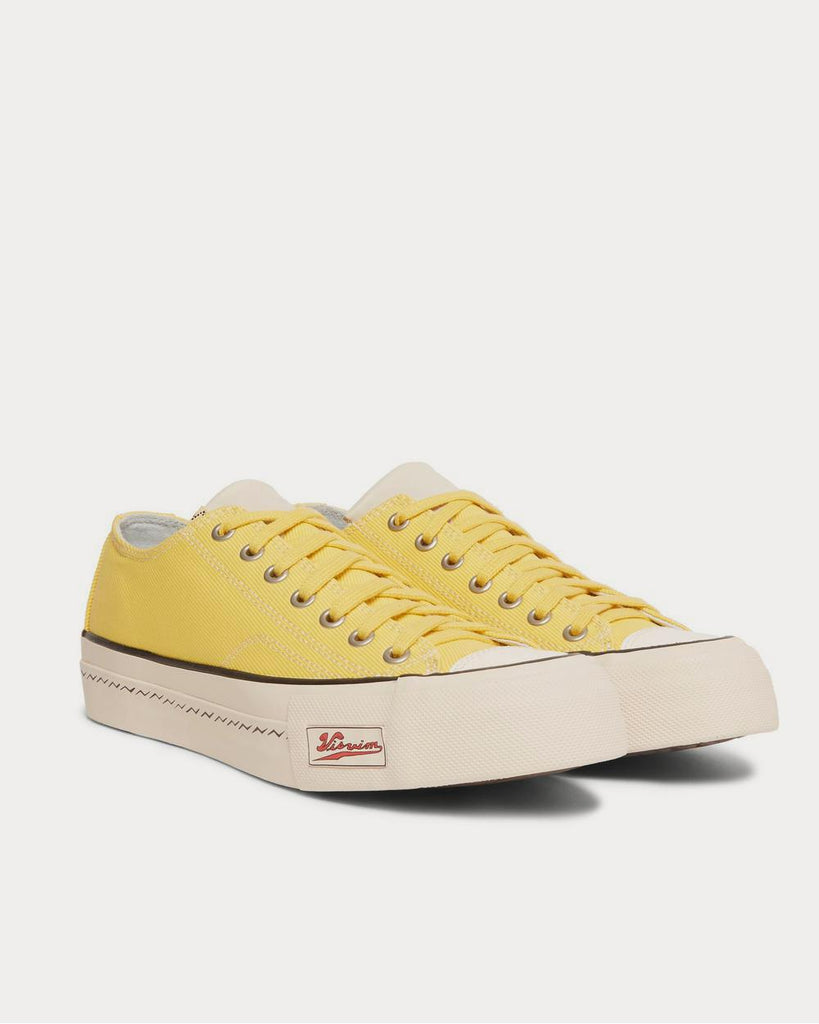Skagway Leather-Trimmed Canvas Yellow low top sneakers
