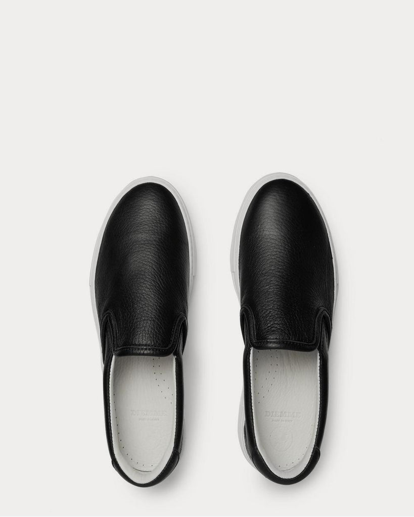 Garda Full-Grain Leather Slip-On Black slip on sneakers
