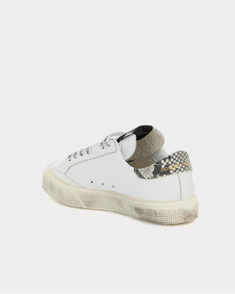 May leather Red Glitter Star White Low Top Sneakers