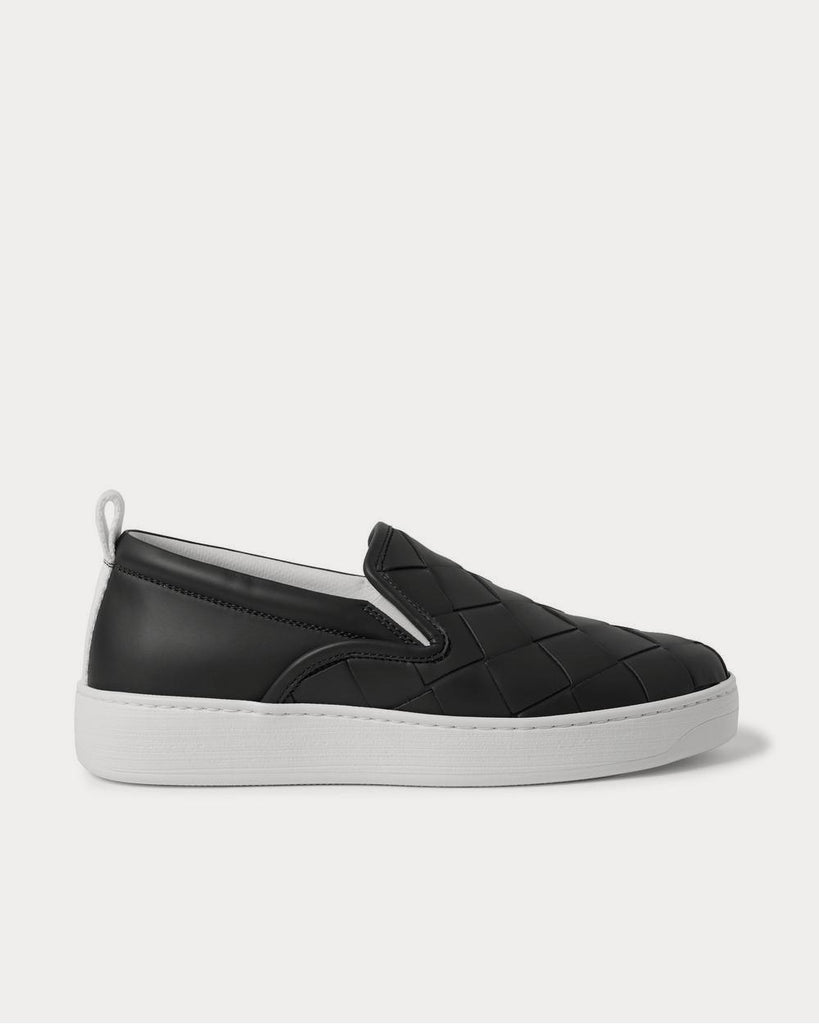 Dodger Intrecciato Leather Charcoal slip on sneakers