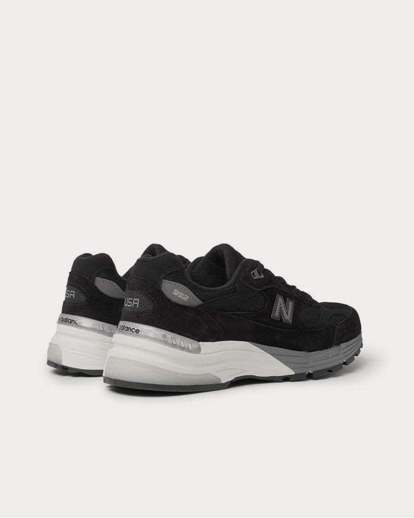 M992 Suede, Nubuck and Mesh Black low top sneakers