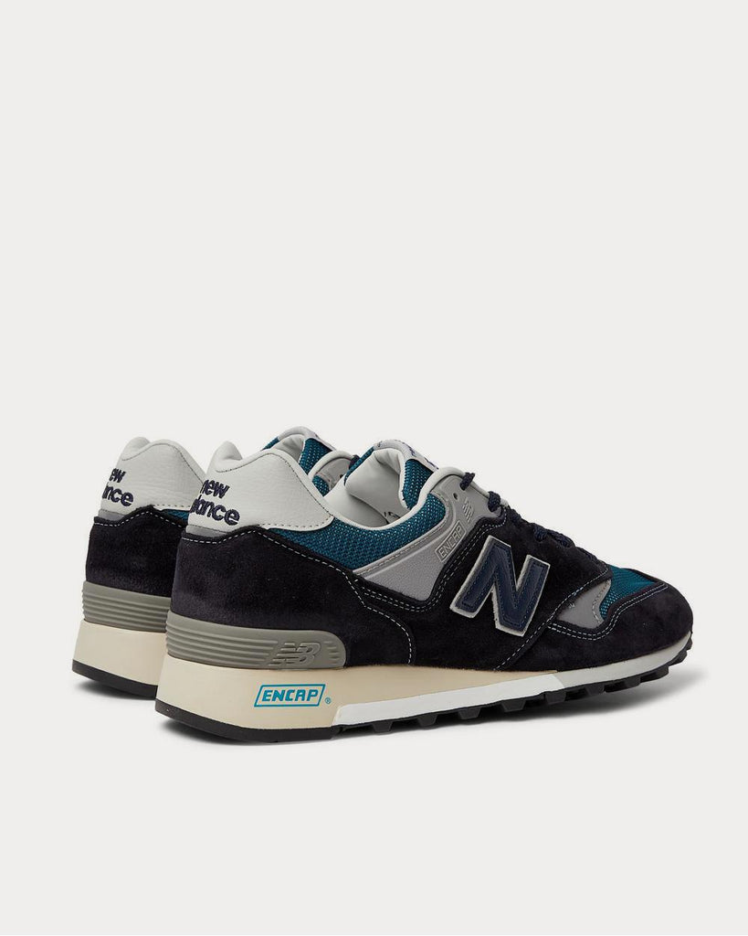 577 Suede, Rubber, Mesh and Leather Blue low top sneakers