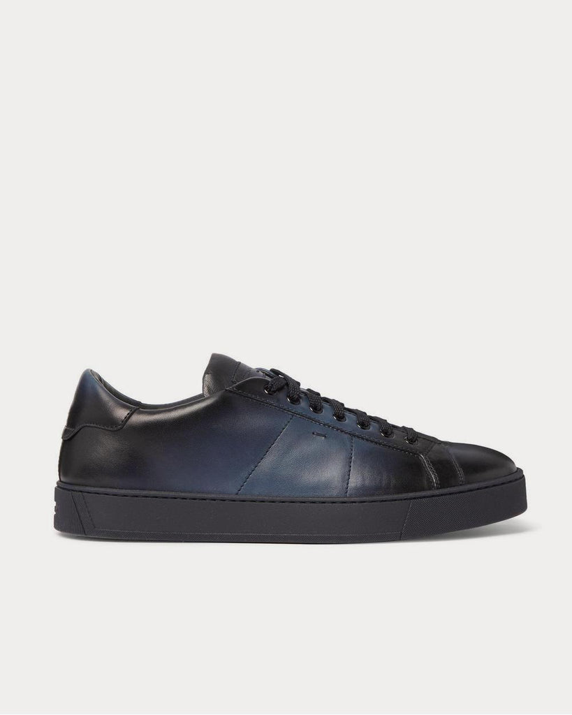 Burnished-Leather Navy low top sneakers
