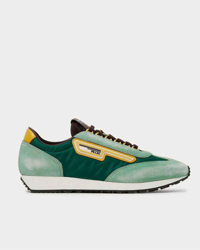 Milano 70 Nylon and Suede Green low top sneakers