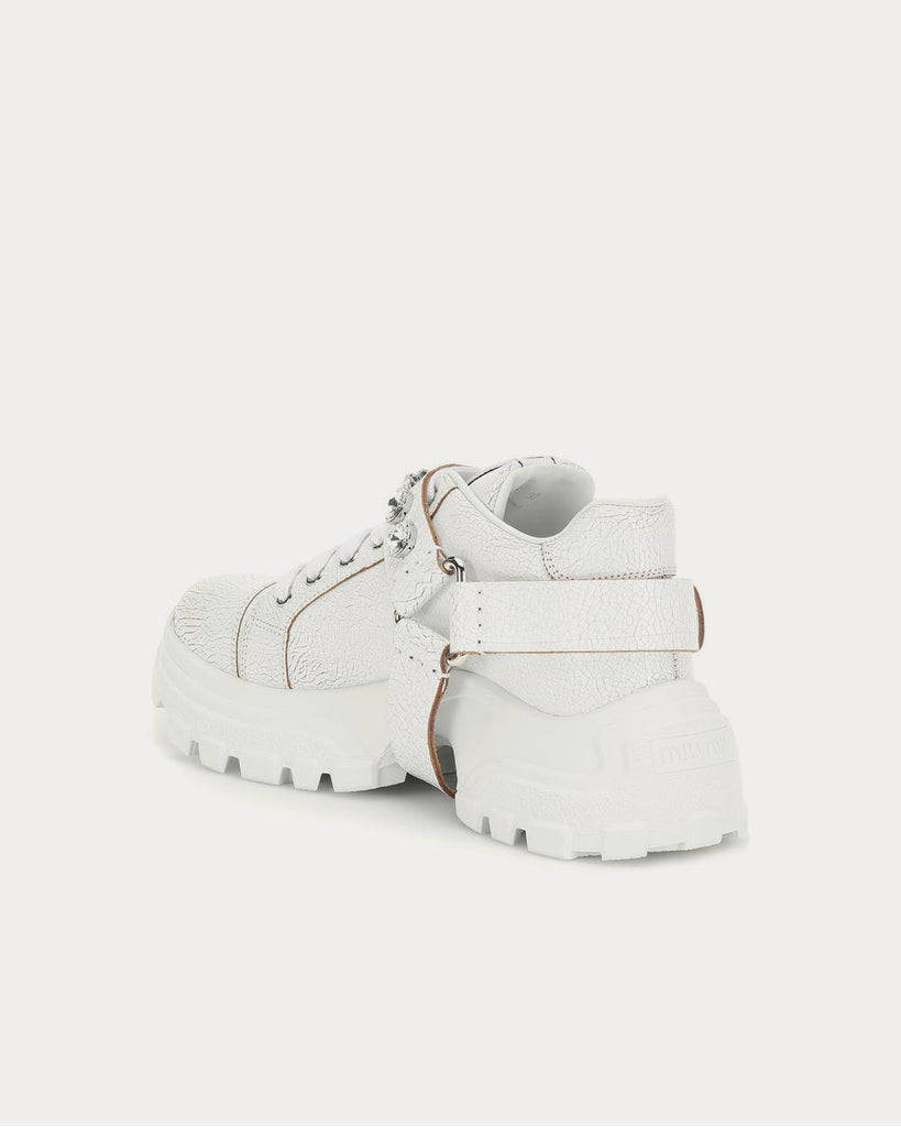 Embellished leather Bianco Low Top Sneakers