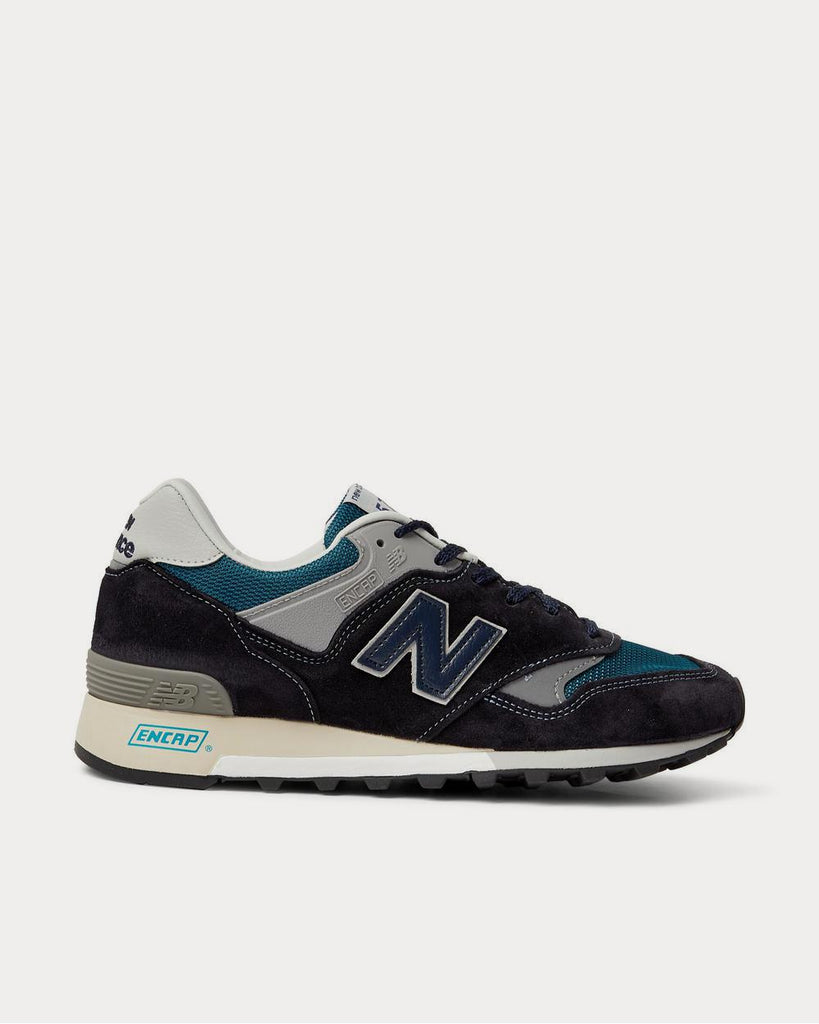 577 Suede, Rubber, Mesh and Leather Blue low top sneakers