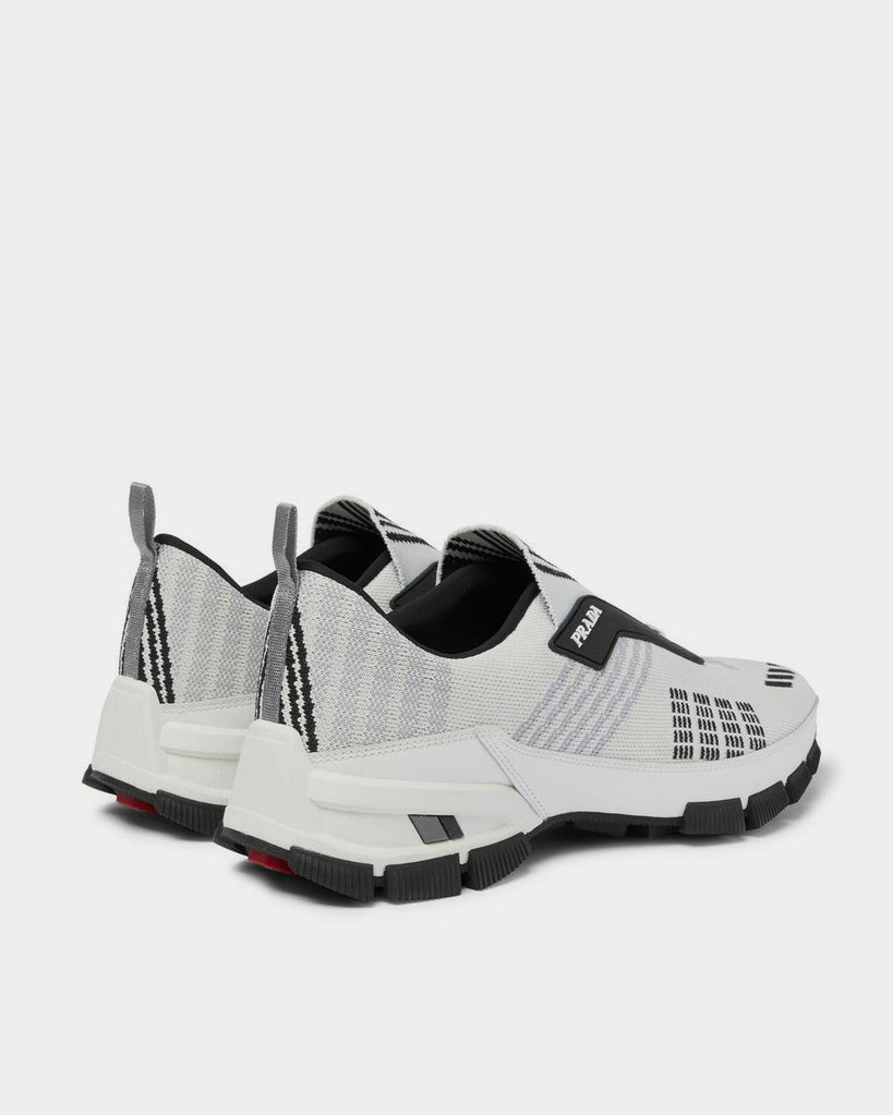 Rubber-Trimmed Nylon-Jacquard Slip-On White low top sneakers
