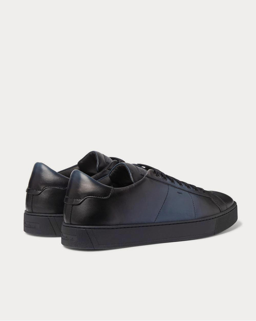 Burnished-Leather Navy low top sneakers