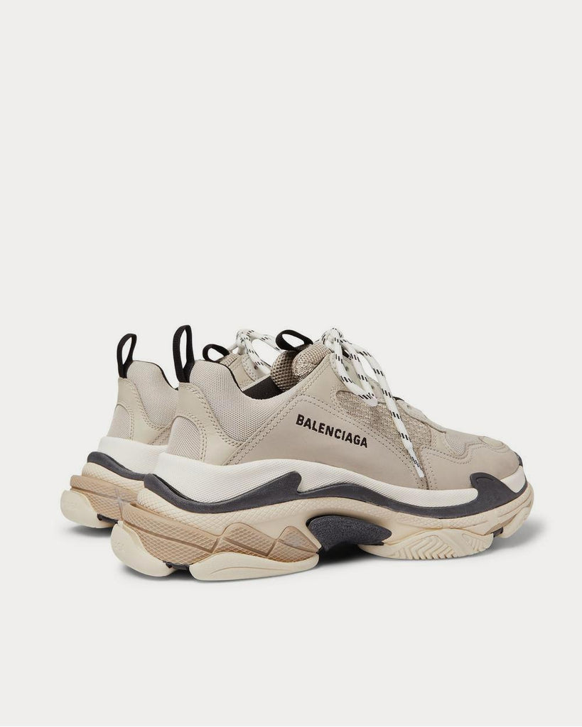 Triple S Mesh, Nubuck and Leather Beige low top sneakers
