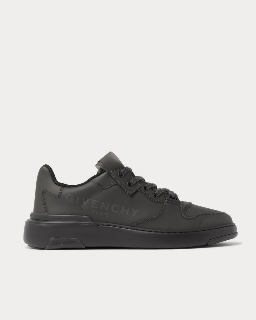 Wing Leather-Trimmed Rubber Black low top sneakers
