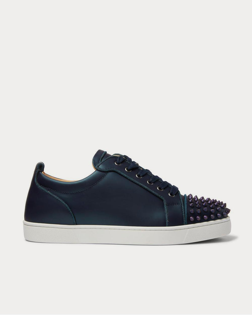 Louis Junior Spikes Cap-Toe Iridescent Leather Blue low top sneakers