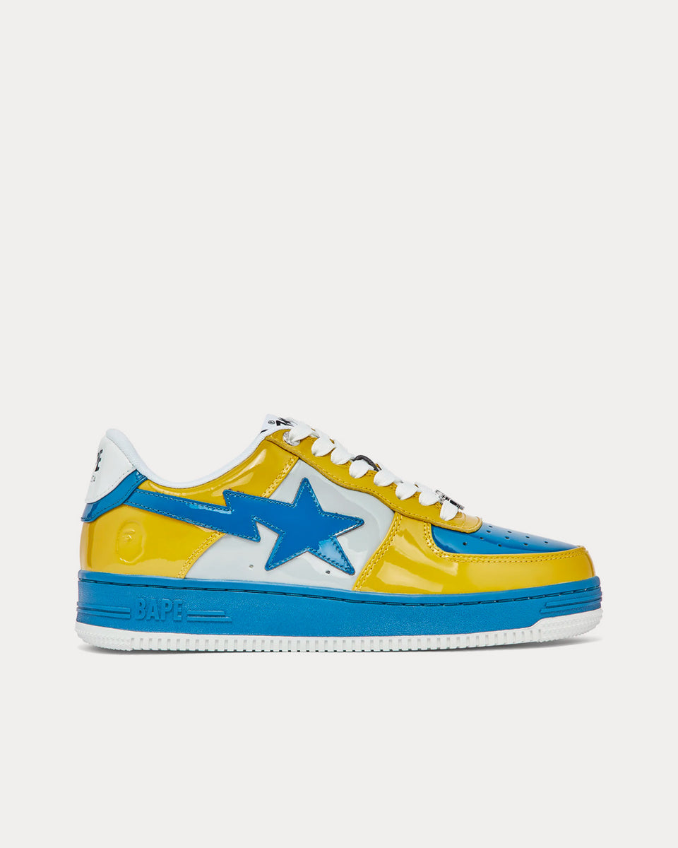 White blue and yellow shoes hot sale